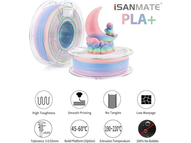 iSANMATE Rainbow PLA Filament 1.75mm, 3D Printer Filament Matte Color Changing PLA, Pink Green Blue Multicolor Filament, Fast Color Change 3D...