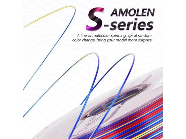 AMOLEN Silk PLA 3D Printer Filament, Shiny Multicolor Rainbow PLA Filament 1.75mm, Fast Color Change PLA 3D Printing Filament for Most FDM 3D...