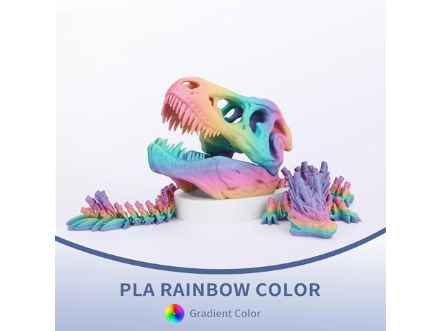 Rainbow 3D PLA Printer Filament 1.75 mm, Matte 3 D PLA Printing Print Filament +/-0.03mm, 1kg/2.2lbs