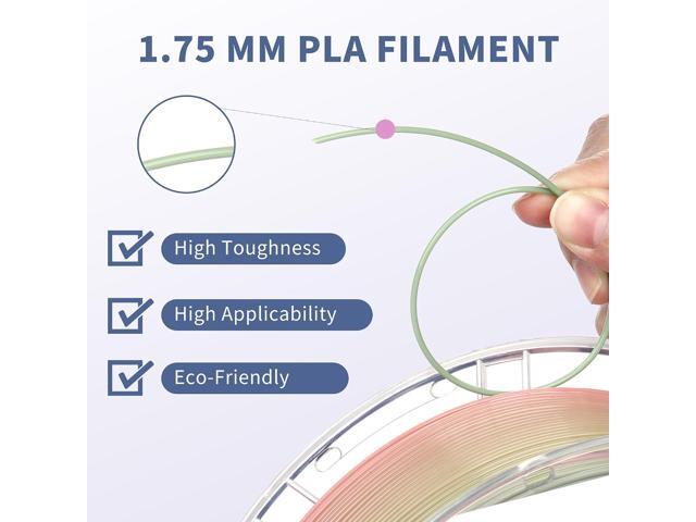 Rainbow 3D PLA Printer Filament 1.75 mm, Matte 3 D PLA Printing Print Filament +/-0.03mm, 1kg/2.2lbs