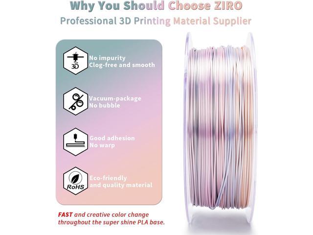 ZIRO 3D Printer Filament, Shiny PLA Fast Gradient Color Change, Glossy Color Change by Length PLA, Fit Most FDM 3D Printers, Dimensional Accuracy...