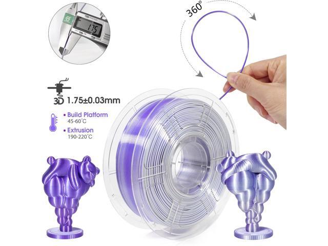 iSANMATE PLA Filament 1.75mm Dual Color Filament, Shiny Silk PLA 3D Printer Filament, Coextruded Filament 3D Printing Filament Magic PLA, 1...