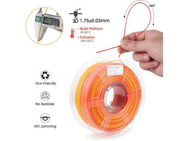 iSANMATE Gradient Multicolors Filament, PLA Plus Rainbow Filament 1.75mm, Fast Change Multicolor Rainbow PLA Filament, Red, Orange 3D Printing...