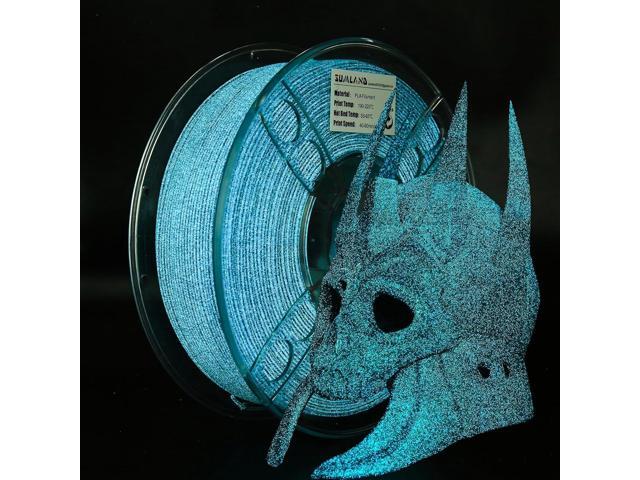 PLA Filament 1.75mm,3D Printer Filament UV Light Glitter PLA, Black Blue Starry Sky Filament 3D Printing Filament 1.75mm+/-0.02mm,1KG/2.2lb