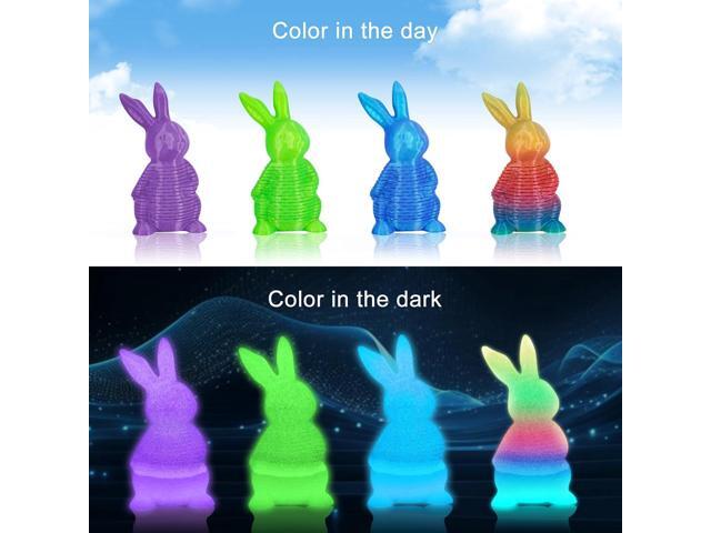 YOUSU 3D Printer Filament Bundle, Glow in The Dark Filament Multicolor, Green, Blue, Purple and Rainbow, PLA Filament 1.75 mm, Dimensional Accuracy...