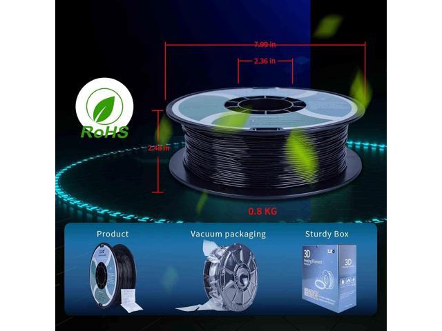 ZIRO TPU Filament 1.75mm 3D Printer Filament, Shore 95A Hardness TPU, Flexible Soft Material, 0.8KG/1.8lbs Spool, Fit Most FDM 3D Printers, Black