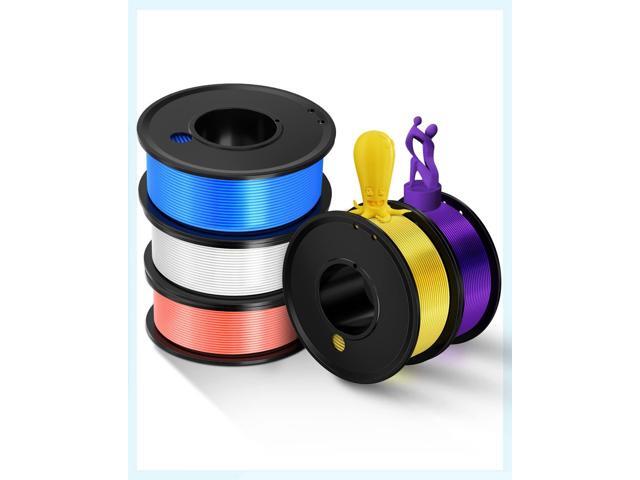 3D Printer Filament PLA 1.75mm 3-D Printing Materials 5 Colors Bundle Print Filimate 1.75 mm White Yellow Pink Blue Purple Filiment1.75 Accuracy...