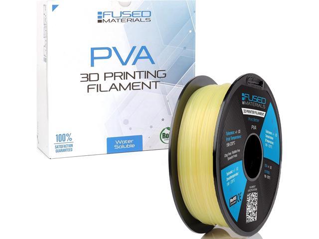 Fused Materials PVA Filament 1.75mm Water-Soluble Support Material for 3D Printing Compatible with Bambu Lab, Polymaker, Overture, and More ...