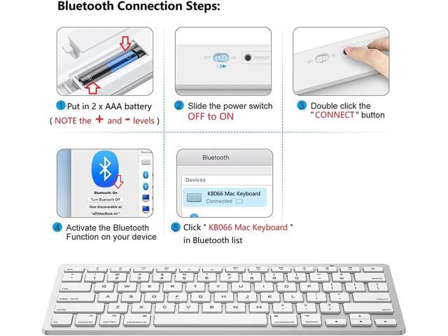 OMOTON Bluetooth Keyboard Compatible with Mac ONLY, Compact Wireless Keyboard Compatible with MacBook Pro/Air, iMac, Mac mini/Pro, Silver