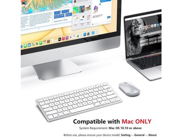 OMOTON Bluetooth Keyboard Compatible with Mac ONLY, Compact Wireless Keyboard Compatible with MacBook Pro/Air, iMac, Mac mini/Pro, Silver