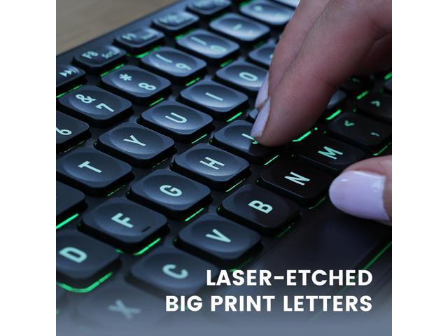 Perixx PERIBOARD-333RGB Wired Backlit USB Keyboard- X Type Scissor Keys - Compact 14.25x4.57x0.83 Inches - Big Print Letters - RGB Backlit - US...