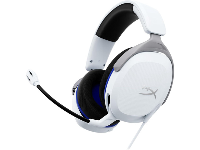 HyperX Cloud Stinger 2 Core - Gaming Headset for Playstation, Lightweight Over-Ear Headset with mic, Swivel-to-Mute Function, 40mm Drivers - White