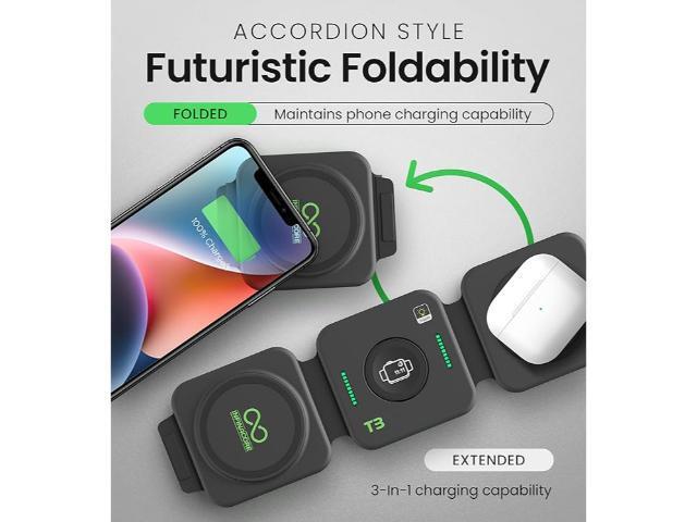 InfinaCore T3 Tri-Charge Wireless Charging Pad - 3-in-1 Charging Station Compatible with iPhone, AirPods & Watch - Fast Charging Up to 25W -...