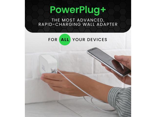 InfinaCore PowerPlug+ Advanced Wall Adapter - Rapid-Charging GaN II Technology, Dual USB-C Ports, 100W Max Output - Compact Design and Universal...