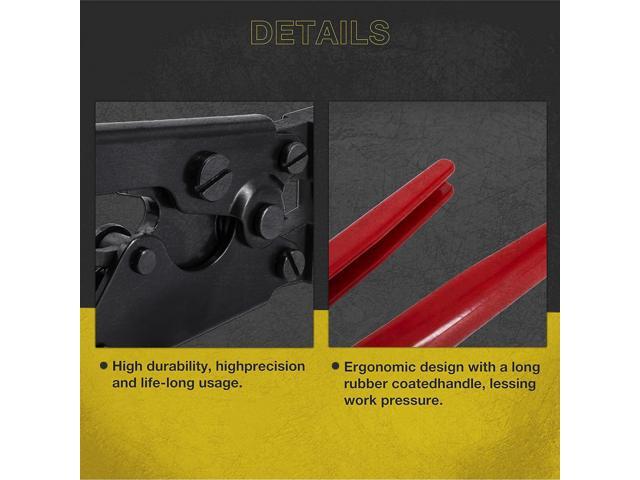 KOTTO Ratchet PEX Crimping Clamp Cinch Tool & Pipe Hose Cutter Meets ASTM 2098 & Stainless Steel Pipe Clamps, Pipe Fitting Tool Kit Sizes 3/8' to...