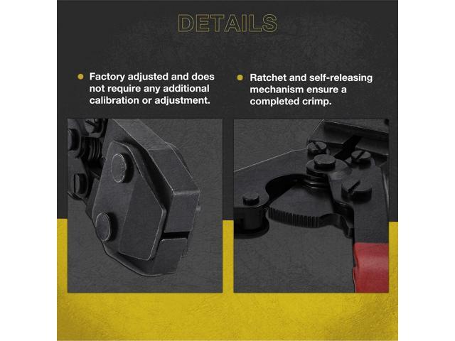 KOTTO Ratchet PEX Crimping Clamp Cinch Tool & Pipe Hose Cutter Meets ASTM 2098 & Stainless Steel Pipe Clamps, Pipe Fitting Tool Kit Sizes 3/8' to...