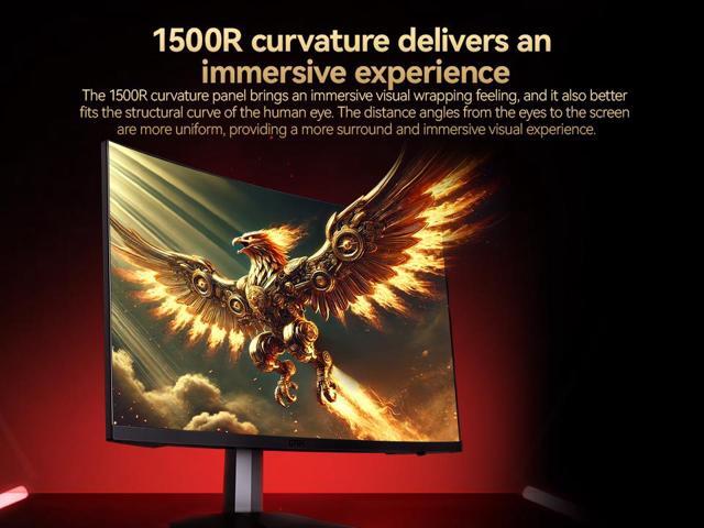 GTek 280Hz Gaming Computer Monitor, 27 Inch Frameless Display Full HD 1920 x 1080P, Curved 1500R, VA 1ms MPRT, FreeSync, DisplayPort/HDMI, 90%...