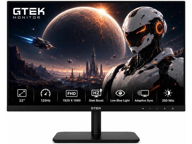 GTek 22 Inch Gaming Monitor, FHD 1080P 120Hz VA Panel, 1ms MPRT, FreeSync/G-Sync Compatible, HDMI VGA Audio-in, Eye Care, Ultra-Slim Flat Screen...