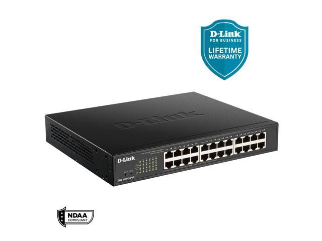 D-Link 24-Port Gigabit Smart Managed PoE+ Switch 12 PoE+ Ports (100W) NDAA Compliant Lifetime Warranty - (DGS-1100-24PV2)
