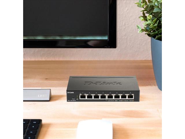 D-Link 8-Port Gigabit Smart Managed PoE+ Switch 8 PoE+ Ports (64W) Compact Metal Desktop NDAA Compliant - (DGS-1100-08PV2)