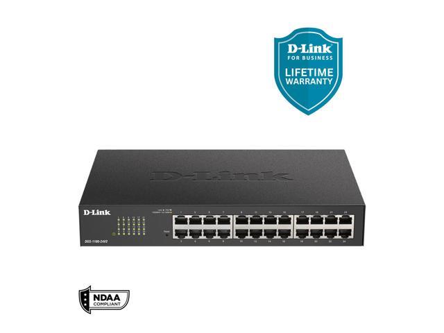 D-Link 24-Port Gigabit Smart Managed Switch Web Managed Cable Diagnostics NDAA Compliant - (DGS-1100-24V2)
