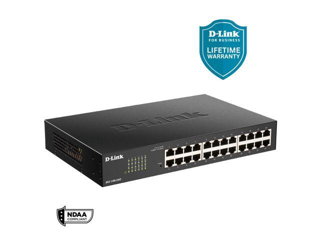 D-Link 24-Port Gigabit Smart Managed Switch Web Managed Cable Diagnostics NDAA Compliant - (DGS-1100-24V2)