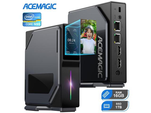 ACEMAGIC Mini PC, S1 Intel 12th Gen Alder Lake-N95 (up to 3.40GHz, 20W TDP) Mini Computers, 16GB DDR4 1TB PCIe SSD Mini PC, Mini Desktop Computer.