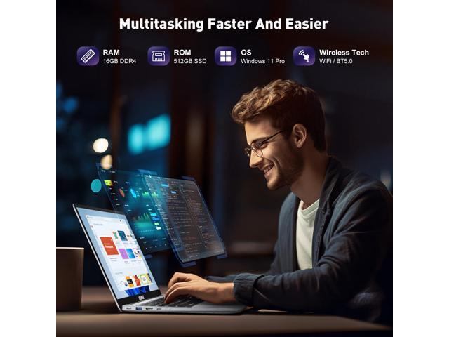 ACEMAGIC Laptop Computer 15.6 FHD 12th Alder Lake N95(Up to 3.4GHz) 16GB DDR4 512GB SSD, Intel Quad-Core Laptop with Metal Body Support 2.4G/5G...