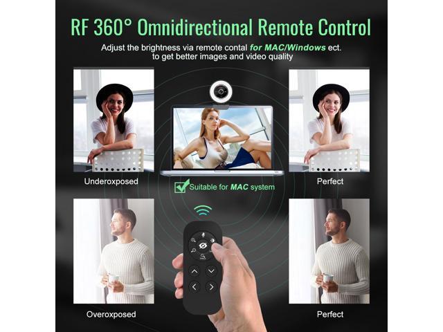 Angetube Streaming Webcam with Microphone: 1080P 60FPS USB Web Cam with Ring Light and Remote Control - HD Web Camera with 5X Digital Zoom Built in...
