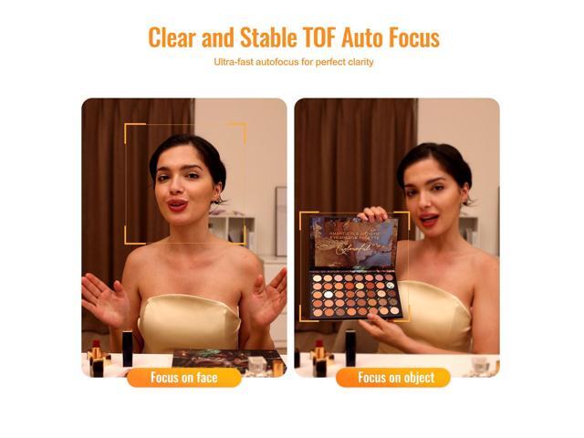 Angetube 4K Webcam with Light for PC: UHD 4K, TOF Auto Focus, Dual AI Noise-Cancelling Mics, 1080p@60FPS, USB Streaming Webcam w/Privacy Cover for...