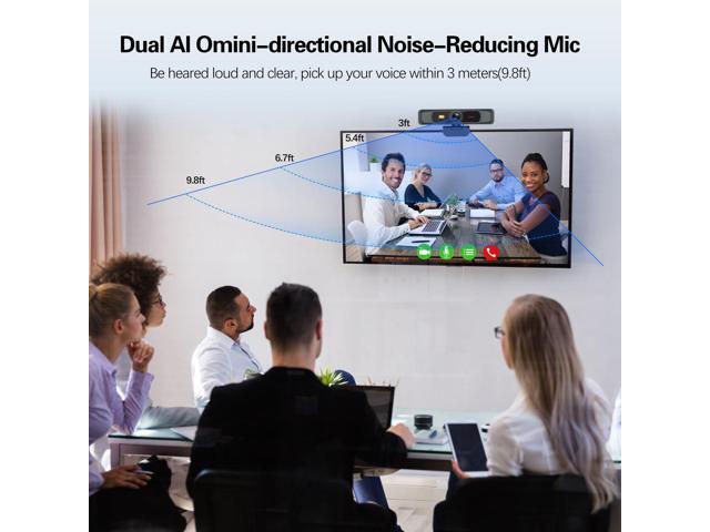 Angetube Wide Angle 4K Webcam for PC - 120° FOV, PDAF Autofocus, 2 Noise-Cancelling Mics, 1080P@60FPS, Auto Light Correction, USB-A/C, Privacy...
