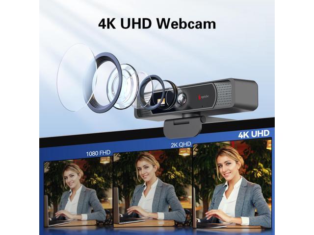 Angetube Wide Angle 4K Webcam for PC - 120° FOV, PDAF Autofocus, 2 Noise-Cancelling Mics, 1080P@60FPS, Auto Light Correction, USB-A/C, Privacy...