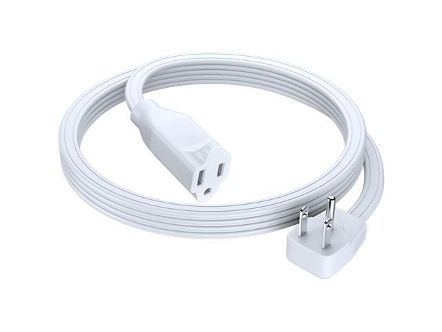 Maximm Extension Cord Heavy Duty (4 Feet) Flat Wire 3-Prong Flat Plug, 14 AWG Power Cord - UL Certified, White, Ideal for Home and Office Use,...
