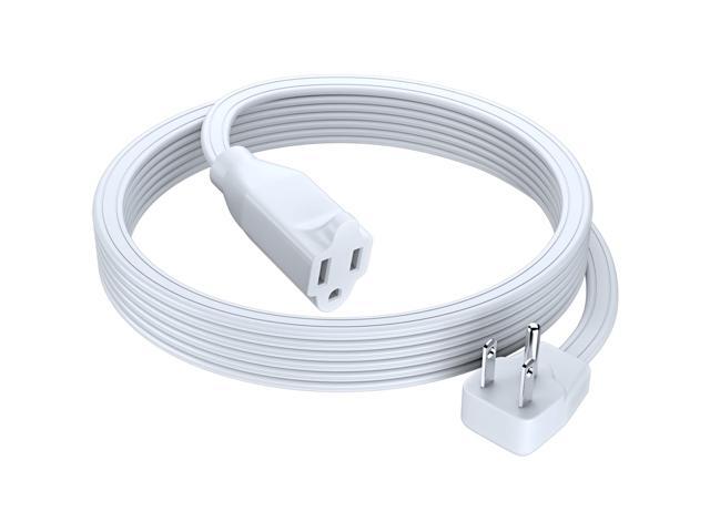 Maximm Extension Cord Heavy Duty (10 Feet) Flat Wire 3-Prong Flat Plug, 14 AWG Power Cord - UL Certified, White, Ideal for Home and Office Use,...