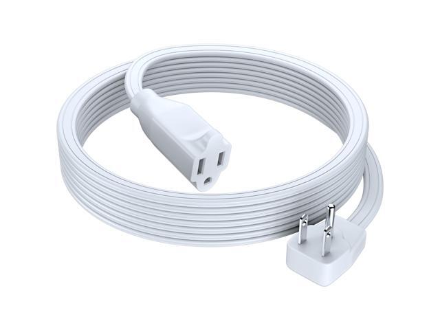 Maximm Extension Cord Heavy Duty (12 Feet) Flat Wire 3-Prong Flat Plug, 14 AWG Power Cord - UL Certified, White, Ideal for Home and Office Use,...
