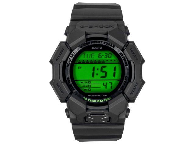 Casio GD010BEG1 GD-010 Series G-Shock Mens Digital Watch - Black/Green