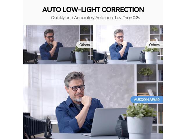 AUSDOM 4K Webcam, Autofocus Webcam with Microphone, Privacy Cover, Plug and Play USB Computer Web Camera for Pro Streaming/Online Teaching/Video...