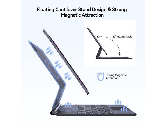 AUSDOM Magnetic Floating Magic Smart Keyboard for iPad Pro 12.9-inch (6th, 5th, 4th and 3rd Gen), iPad Air 13 2024(M2) Bluetooth Wireless Backlit...