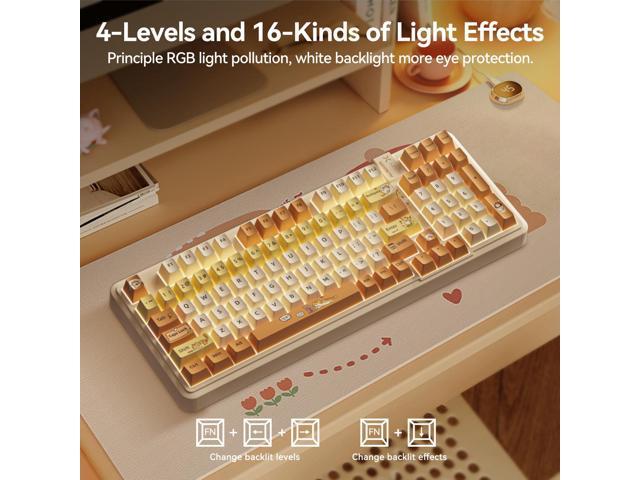 AUSDOM 98Pro Wireless Mechanical Keyboard,Hot Swappable Custom Keyboard with Gasket Structure,Pre-lubed Linear Switches,2.4GHz/Type-C/Bluetooth...