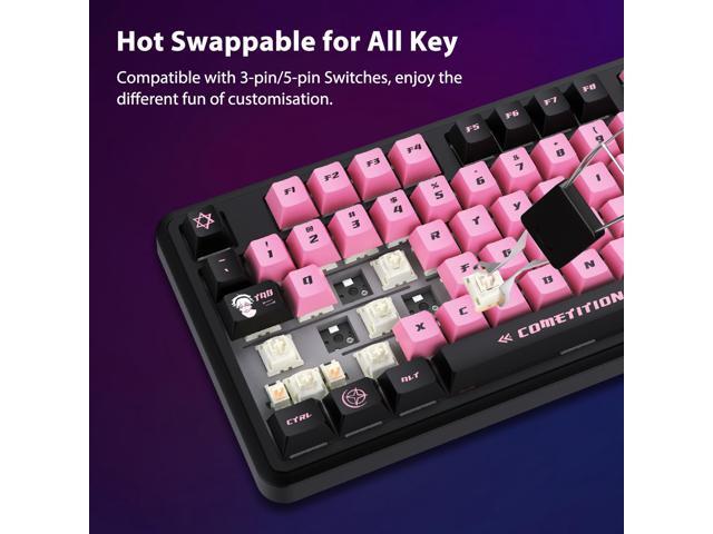 AUSDOM 98Pro Wireless Mechanical Keyboard, Tri-Mode Bluetooth/2.4GHz/Type-C Gasket Hot Swappable Custom Keyboard,Pre-lubed Linear,Backlit Gaming...