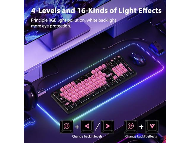 AUSDOM 98Pro Wireless Mechanical Keyboard, Tri-Mode Bluetooth/2.4GHz/Type-C Gasket Hot Swappable Custom Keyboard,Pre-lubed Linear,Backlit Gaming...