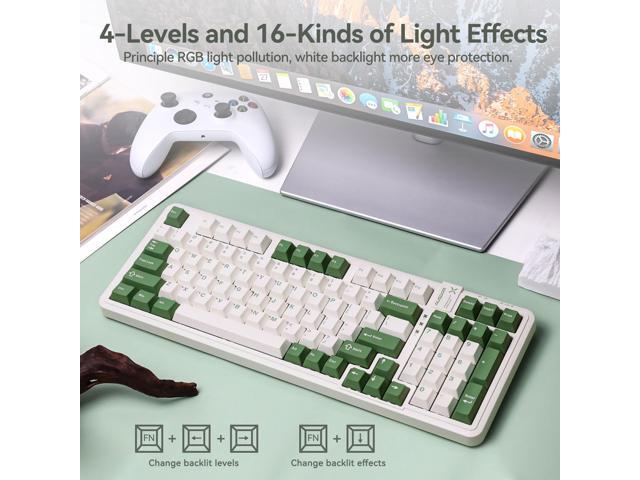 AUSDOM 98Pro Silent Mechanical Keyboard,Wireless Hot Swappable Silent Keyboard with Backlit,Gasket Structure,Pre-lubed Tactile...