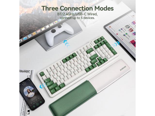 AUSDOM 98Pro Silent Mechanical Keyboard,Wireless Hot Swappable Silent Keyboard with Backlit,Gasket Structure,Pre-lubed Tactile...