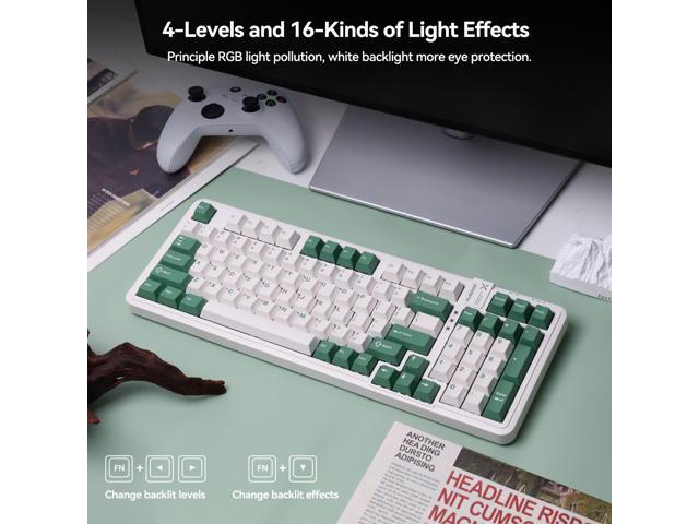 AUSDOM 98Pro Wireless Mechanical Keyboard, Tri-Mode 2.4GHz/Type-C/Bluetooth Keyboard,Hot Swappable Gaming Keyboard with Gasket Structure,Pre-lubed...