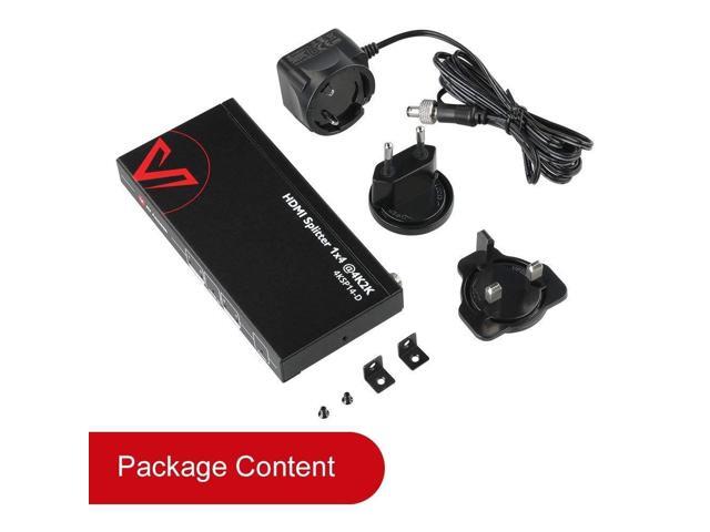 4K HDMI Splitter 1 in 4 Out 1080p 3D PCM7.1 Dolby TrueHD DTS-HD Master Audio Auto EDID Threaded Power Supply with Built-in ESD Protection (One Input Four Output AV Access HDMI Distributor - image 7