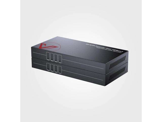 AV Access HDBaseT DisplayPort KVM Extender, Zero Latency, 4k@30Hz/1080P@120Hz, DP 1.2 PoE Extender, 2 USB 2.0 Ports for Keyboard and Mouse, EDID,...