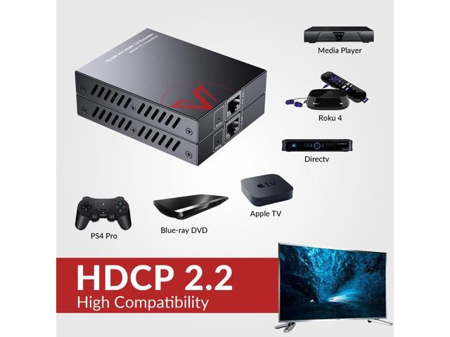 4K HDMI Extender up to 50m/164ft, HDMI Balun w/ 2-Way PoC & IR Control