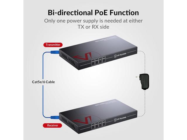 AV Access HDBaseT HDMI Extender Over Single Cat5e/6/6a/7 4K@60Hz (230ft/70m), 1080P (330ft/100m), with Ethernet, HDR10+, YUV4:2:0, HDCP 2.2, Plug &...