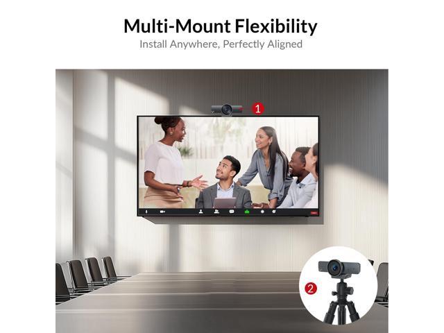 AV Access 4K Conference Room Camera, 1/1.8' Sensor, Individuals Gallery, 120° FOV, 5X Digital Zoom, Auto Framing, Presenter Tracking, Dual Mics,...