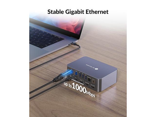v AV Access Dual Monitor KVM Switch Docking Station 4K@60Hz Dual Monitor for Laptop & Desktop with USB C, USB 3.0, Ethernet, HDMI Output(iDock-C10)